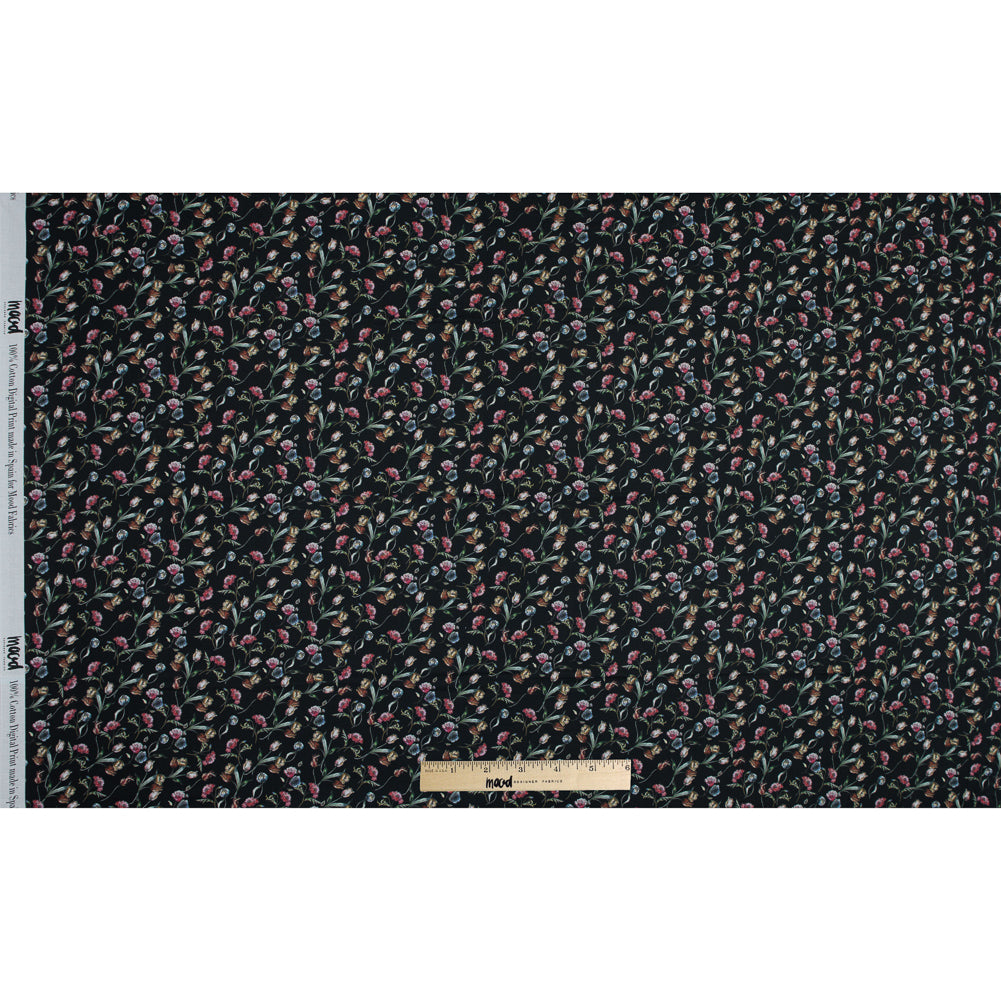Cotton Voile - Black Floral - Peonies at Midnight Print - Mood Exclusive Botanical Collection Cotton Voile - Black Floral - Peonies at Midnight Print - Mood Exclusive Botanical Collection