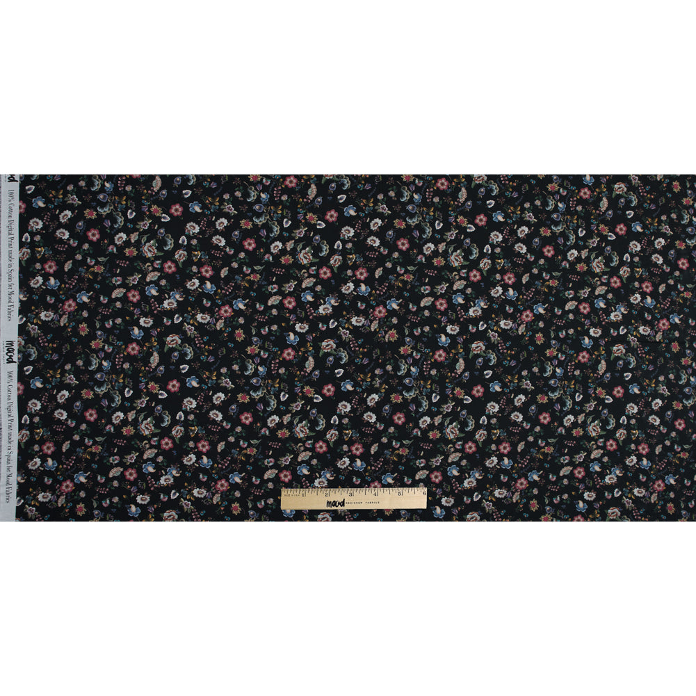 Cotton Voile - Black Floral - Blooms of Nature's Bounty Print - Mood Exclusive Botanical Collection Cotton Voile - Black Floral - Blooms of Nature's Bounty Print - Mood Exclusive Botanical Collection