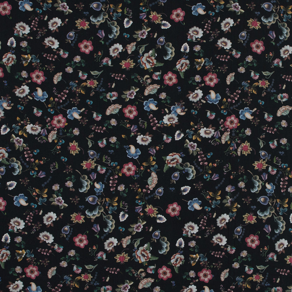 Cotton Voile - Black Floral - Blooms of Nature's Bounty Print - Mood Exclusive Botanical Collection Cotton Voile - Black Floral - Blooms of Nature's Bounty Print - Mood Exclusive Botanical Collection