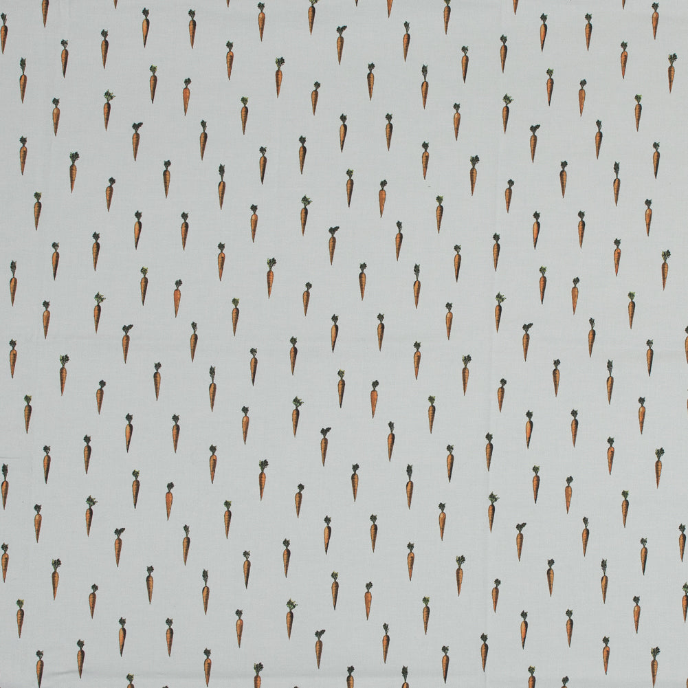 Stretch Cotton Sateen - White Carrots - Carrots of the Hamakua Coast Print - Mood Exclusive Aloha Collection Stretch Cotton Sateen - White Carrots - Carrots of the Hamakua Coast Print - Mood Exclusive Aloha Collection
