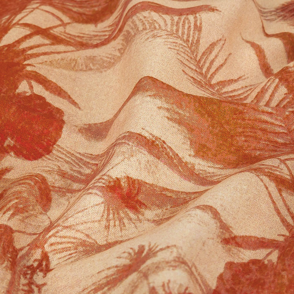 Cotton Voile Panel - Coral and Green Palm Trees - Sunset Palms Print - Mood Exclusive Aloha Collection Cotton Voile Panel - Coral and Green Palm Trees - Sunset Palms Print - Mood Exclusive Aloha Collection