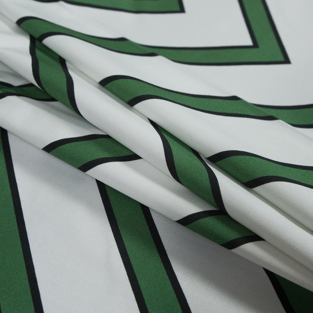 Stretch Cotton Sateen - Green Chevrons - Hele Zig-Zag Print - Mood Exclusive Aloha Collection - Folded Stretch Cotton Sateen - Green Chevrons - Hele Zig-Zag Print - Mood Exclusive Aloha Collection - Folded