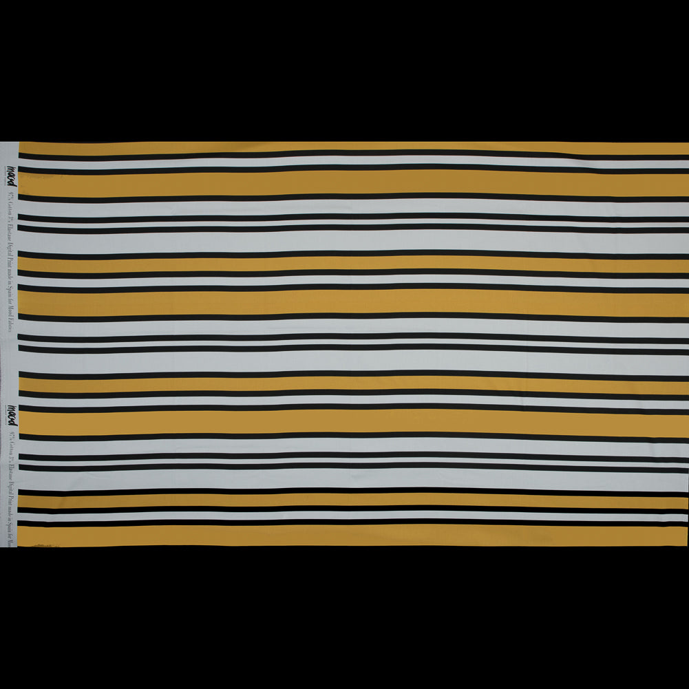 Stretch Cotton Sateen - Yellow and White Stripes - Aina Stripe Print - Mood Exclusive Aloha Collection Stretch Cotton Sateen - Yellow and White Stripes - Aina Stripe Print - Mood Exclusive Aloha Collection