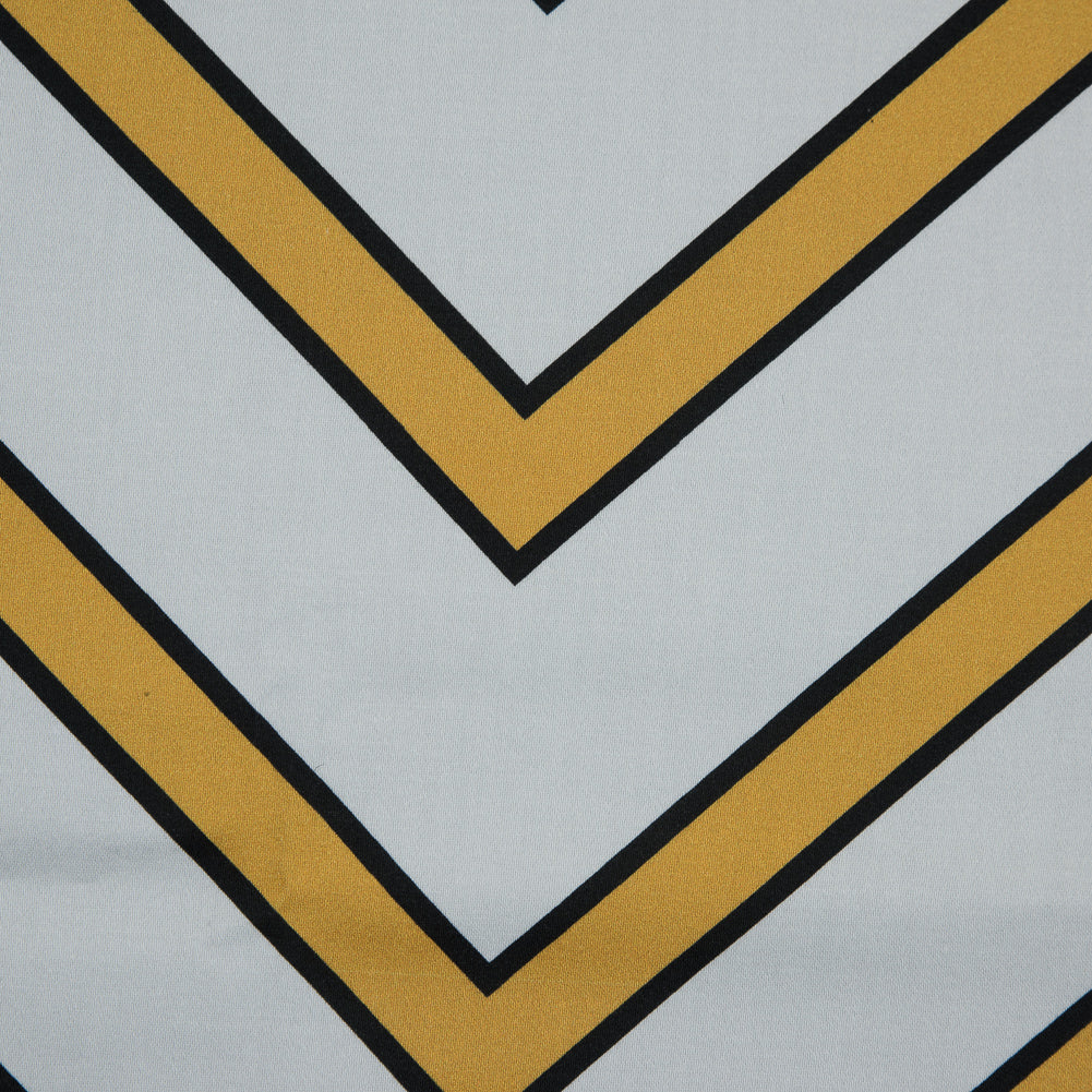 Stretch Cotton Sateen - Yellow Chevrons - Hele Zig-Zag Print - Mood Exclusive Aloha Collection