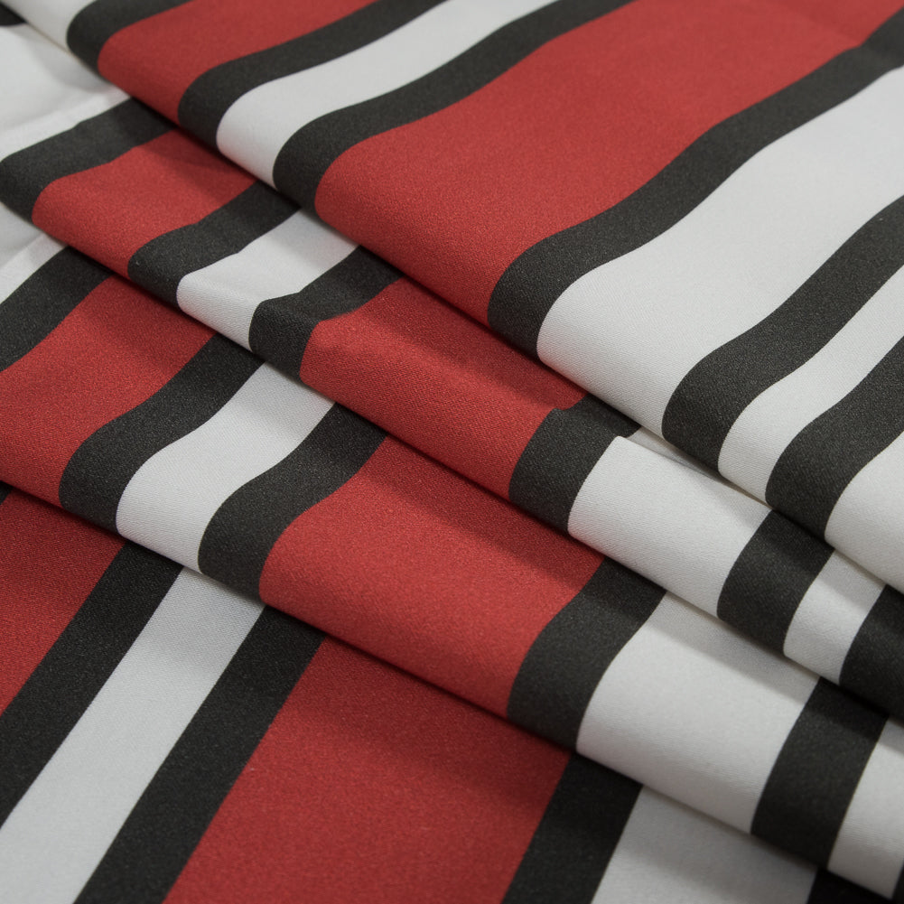 Stretch Cotton Sateen - Red and White Stripes - Mood Exclusive Aina Stripe Print - Folded Stretch Cotton Sateen - Red and White Stripes - Mood Exclusive Aina Stripe Print - Folded
