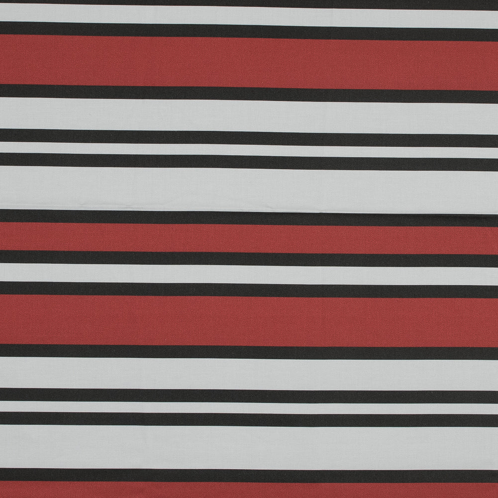 Stretch Cotton Sateen - Red and White Stripes - Mood Exclusive Aina Stripe Print Stretch Cotton Sateen - Red and White Stripes - Mood Exclusive Aina Stripe Print