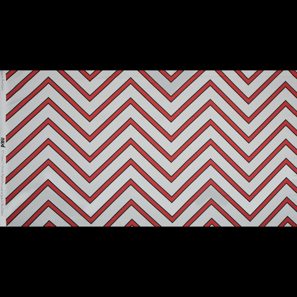 Stretch Cotton Sateen - Red Chrevrons - Mood Exclusive Hele Zig-Zag Print Stretch Cotton Sateen - Red Chrevrons - Mood Exclusive Hele Zig-Zag Print