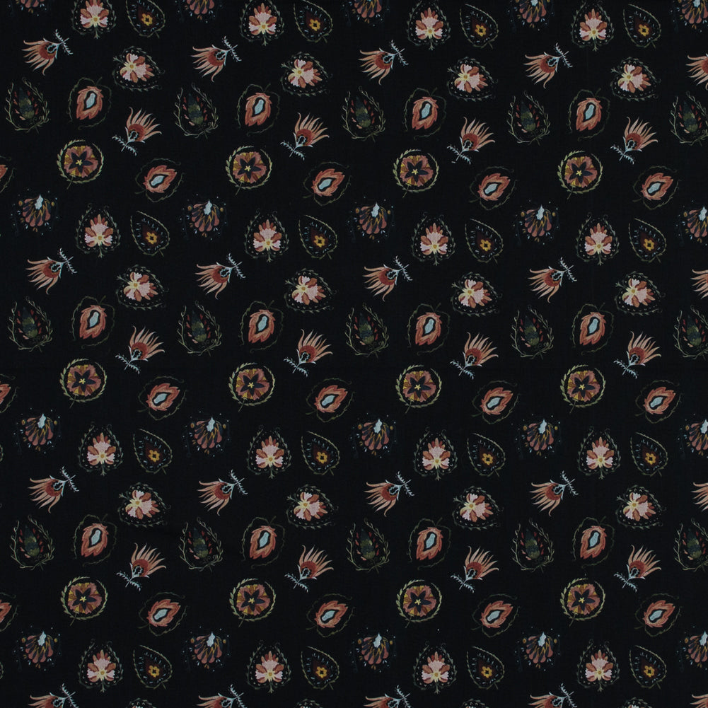 Cotton Voile - Black Floral - Heliconia Flame Print - Mood Exclusive Aloha Collection Cotton Voile - Black Floral - Heliconia Flame Print - Mood Exclusive Aloha Collection