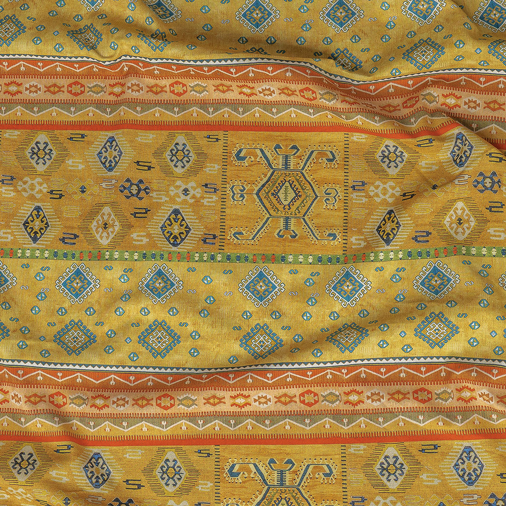 Cotton Voile - Yellow Geometric Stripes - Vishnu's Freedom Print - Mood Exclusive Surya Collection Cotton Voile - Yellow Geometric Stripes - Vishnu's Freedom Print - Mood Exclusive Surya Collection