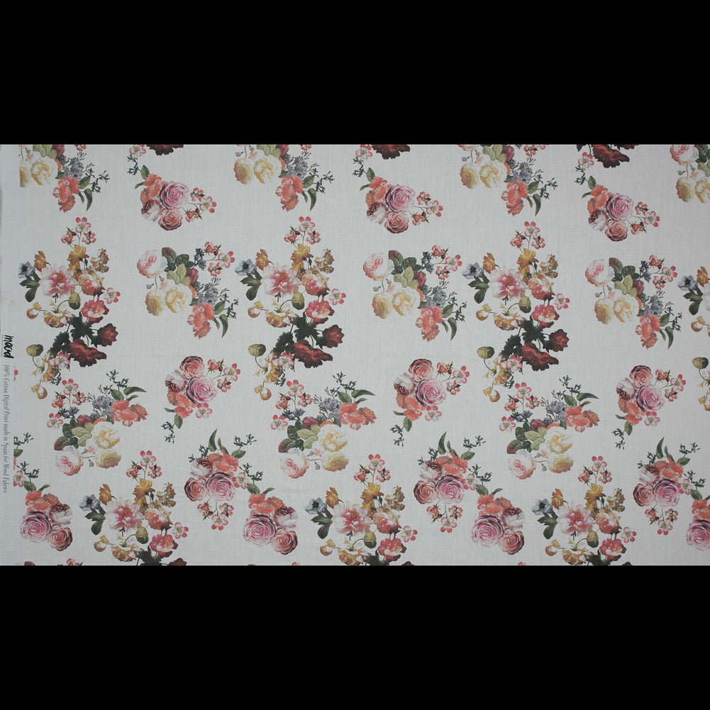Cotton Voile - White Floral - Ishvara's Wisdom Print - Mood Exclusive Surya Collection Cotton Voile - White Floral - Ishvara's Wisdom Print - Mood Exclusive Surya Collection