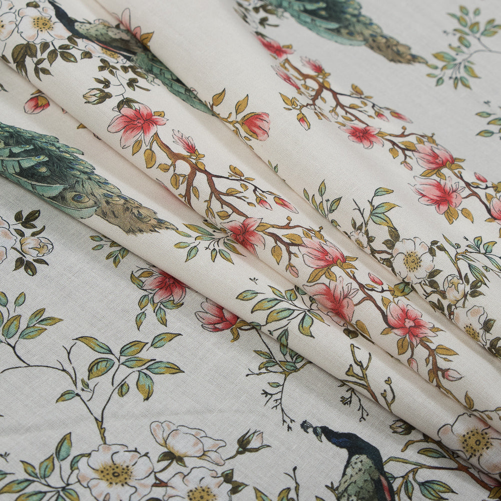 Cotton Voile - White Floral - Dignity of Enlightenment Print - Mood Exclusive Key Largo Collection Cotton Voile - White Floral - Dignity of Enlightenment Print - Mood Exclusive Key Largo Collection