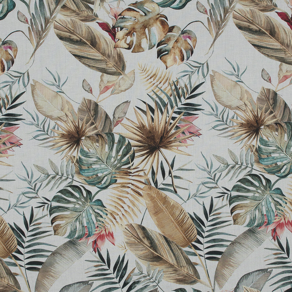 Cotton Voile - White Tropical Leaves - Efficacy of Contentment Print - Mood Exclusive Key Largo Collection Cotton Voile - White Tropical Leaves - Efficacy of Contentment Print - Mood Exclusive Key Largo Collection