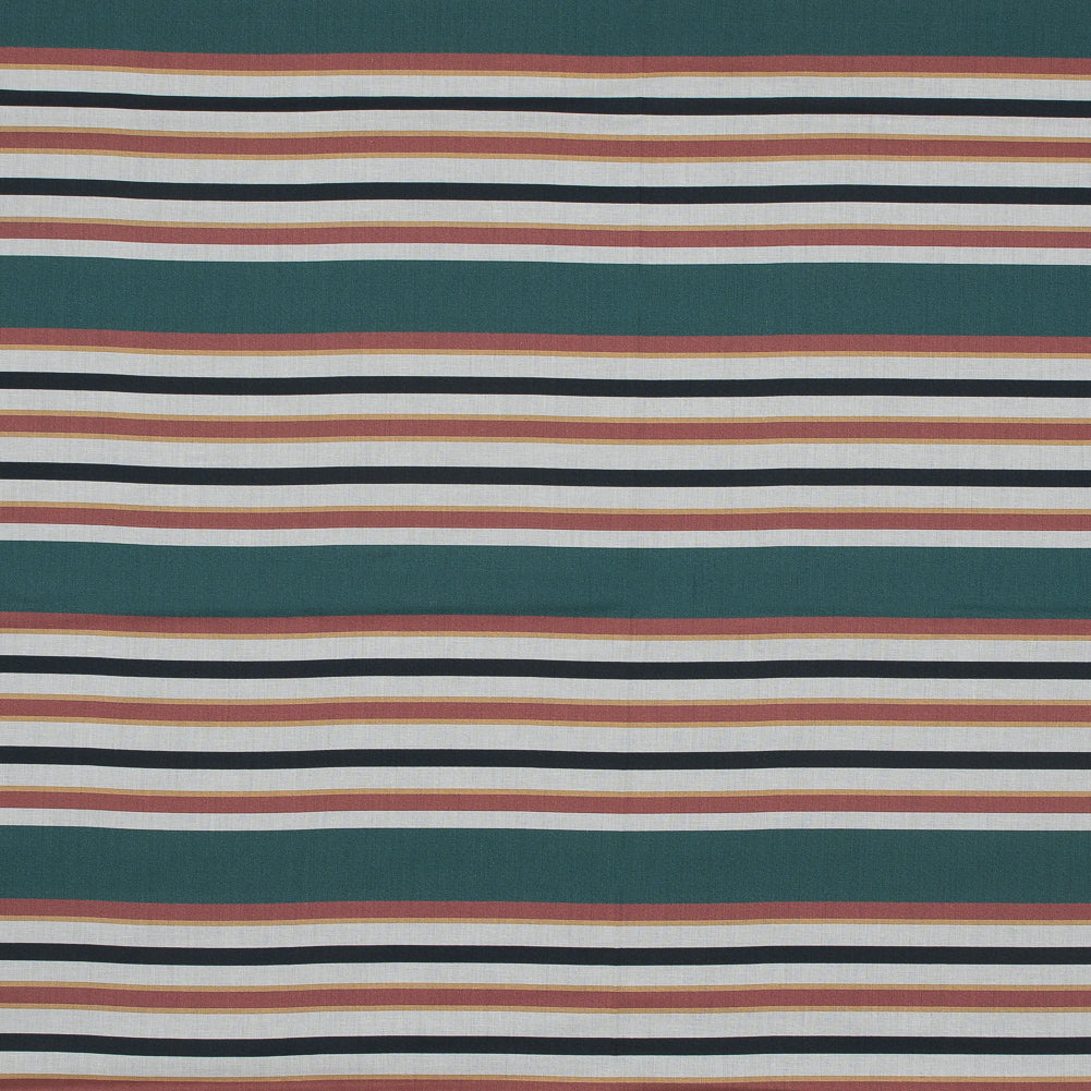 Cotton Voile - Green and Brown Stripes - Reverence of Youth Print - Mood Exclusive Key Largo Collection Cotton Voile - Green and Brown Stripes - Reverence of Youth Print - Mood Exclusive Key Largo Collection
