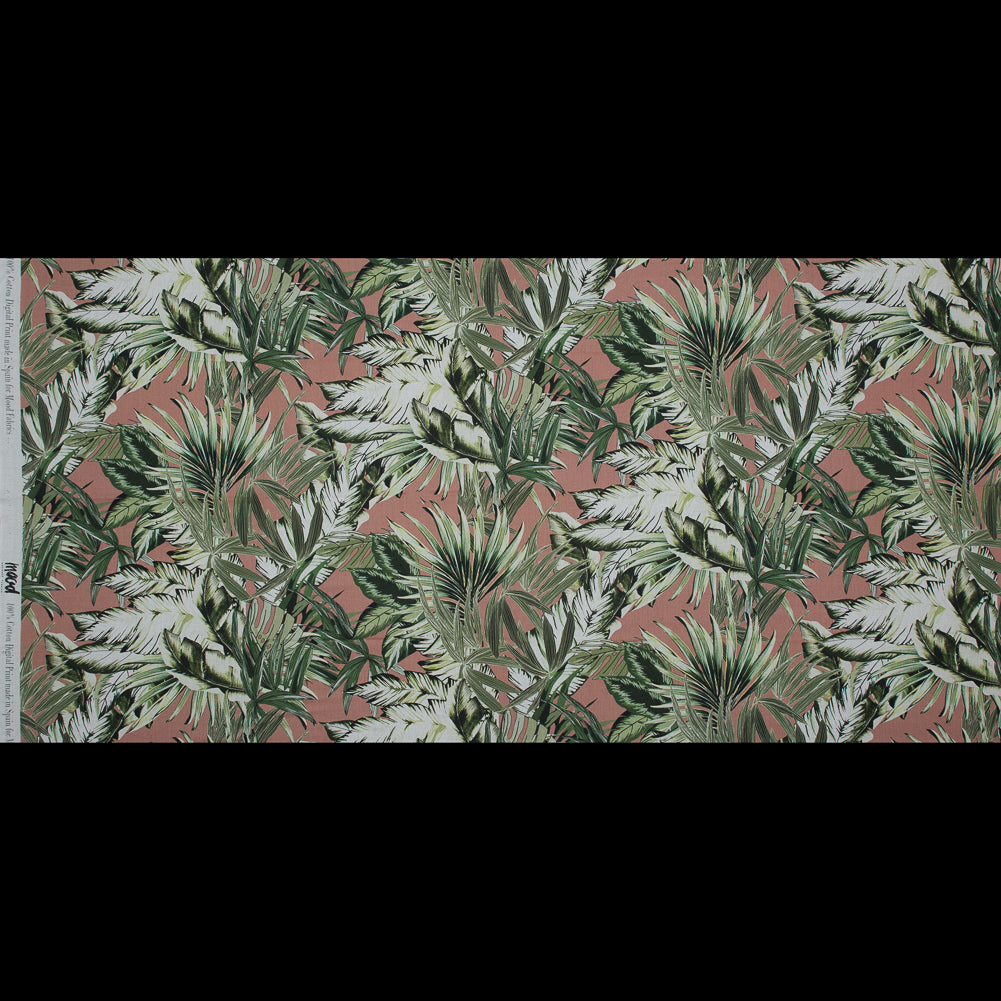 Cotton Voile - Pink and Green Palm Leaves - Triumph of Clarity Print - Mood Exclusive Key Largo Collection Cotton Voile - Pink and Green Palm Leaves - Triumph of Clarity Print - Mood Exclusive Key Largo Collection
