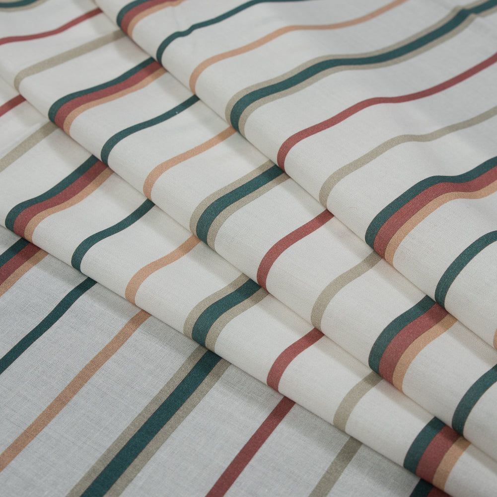 Cotton Voile - Red, Green and White Stripes - Purity of Growth Print - Mood Exclusive Key Largo Collection Cotton Voile - Red, Green and White Stripes - Purity of Growth Print - Mood Exclusive Key Largo Collection