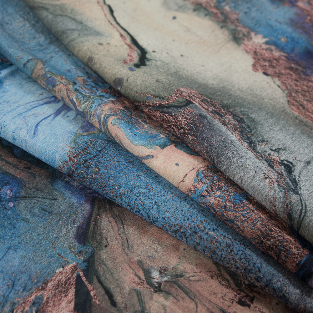 Cotton Voile - Blue Abstract - Balance of Peace Print - Mood Exclusive Key Largo Collection Cotton Voile - Blue Abstract - Balance of Peace Print - Mood Exclusive Key Largo Collection