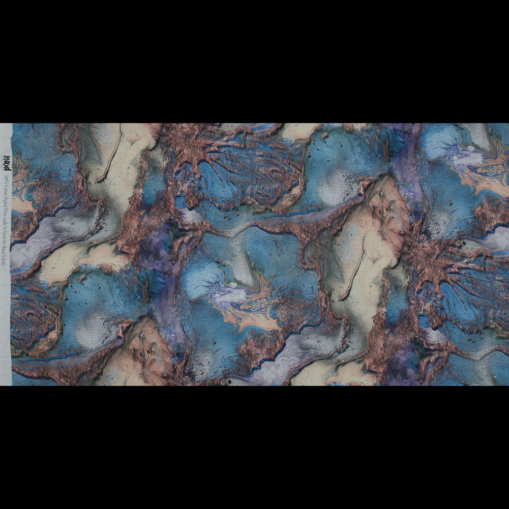 Cotton Voile - Blue Abstract - Balance of Peace Print - Mood Exclusive Key Largo Collection Cotton Voile - Blue Abstract - Balance of Peace Print - Mood Exclusive Key Largo Collection