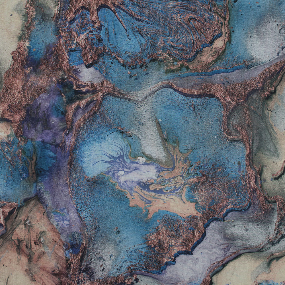 Cotton Voile - Blue Abstract - Balance of Peace Print - Mood Exclusive Key Largo Collection Cotton Voile - Blue Abstract - Balance of Peace Print - Mood Exclusive Key Largo Collection