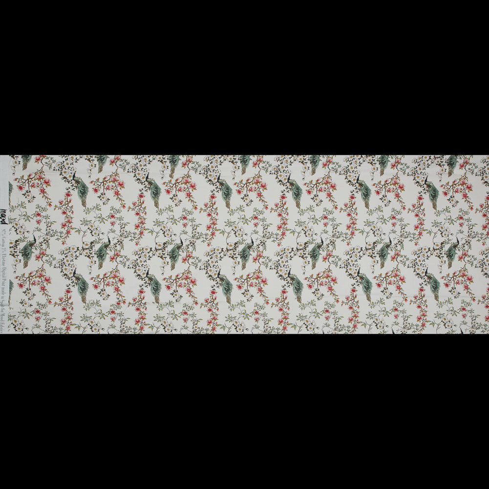 Stretch Cotton Sateen - White Floral - Dignity of Enlightenment Print - Mood Exclusive Key Largo Collection Stretch Cotton Sateen - White Floral - Dignity of Enlightenment Print - Mood Exclusive Key Largo Collection