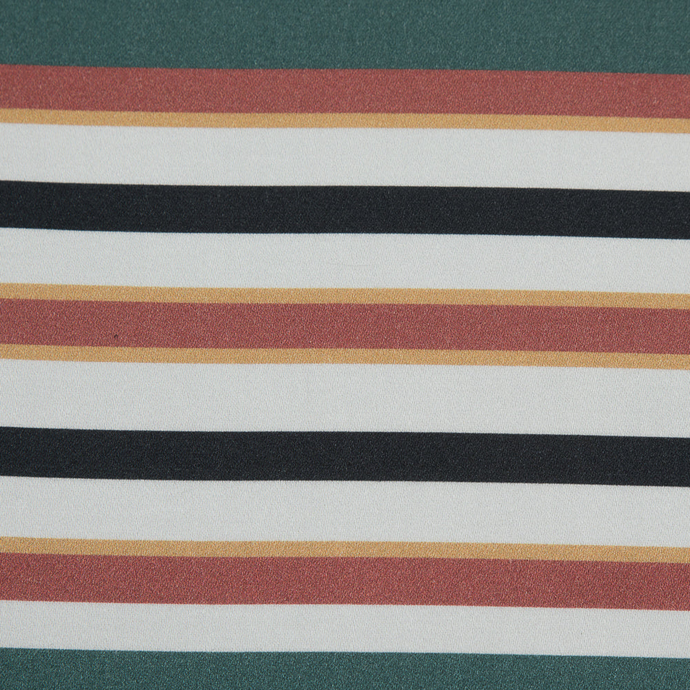 Stretch Cotton Sateen - Green and Brown Stripes - Reverence of Youth Print - Mood Exclusive Key Largo Collection Stretch Cotton Sateen - Green and Brown Stripes - Reverence of Youth Print - Mood Exclusive Key Largo Collection