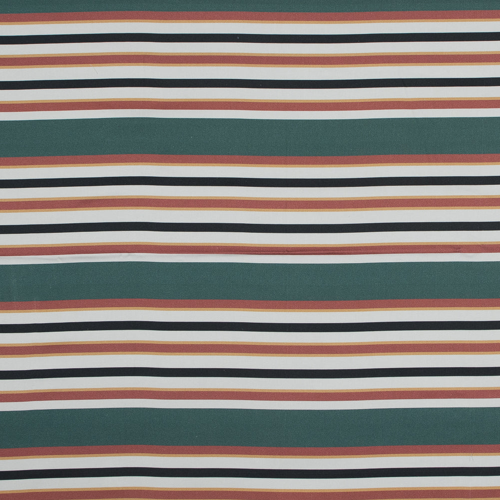 Stretch Cotton Sateen - Green and Brown Stripes - Reverence of Youth Print - Mood Exclusive Key Largo Collection Stretch Cotton Sateen - Green and Brown Stripes - Reverence of Youth Print - Mood Exclusive Key Largo Collection