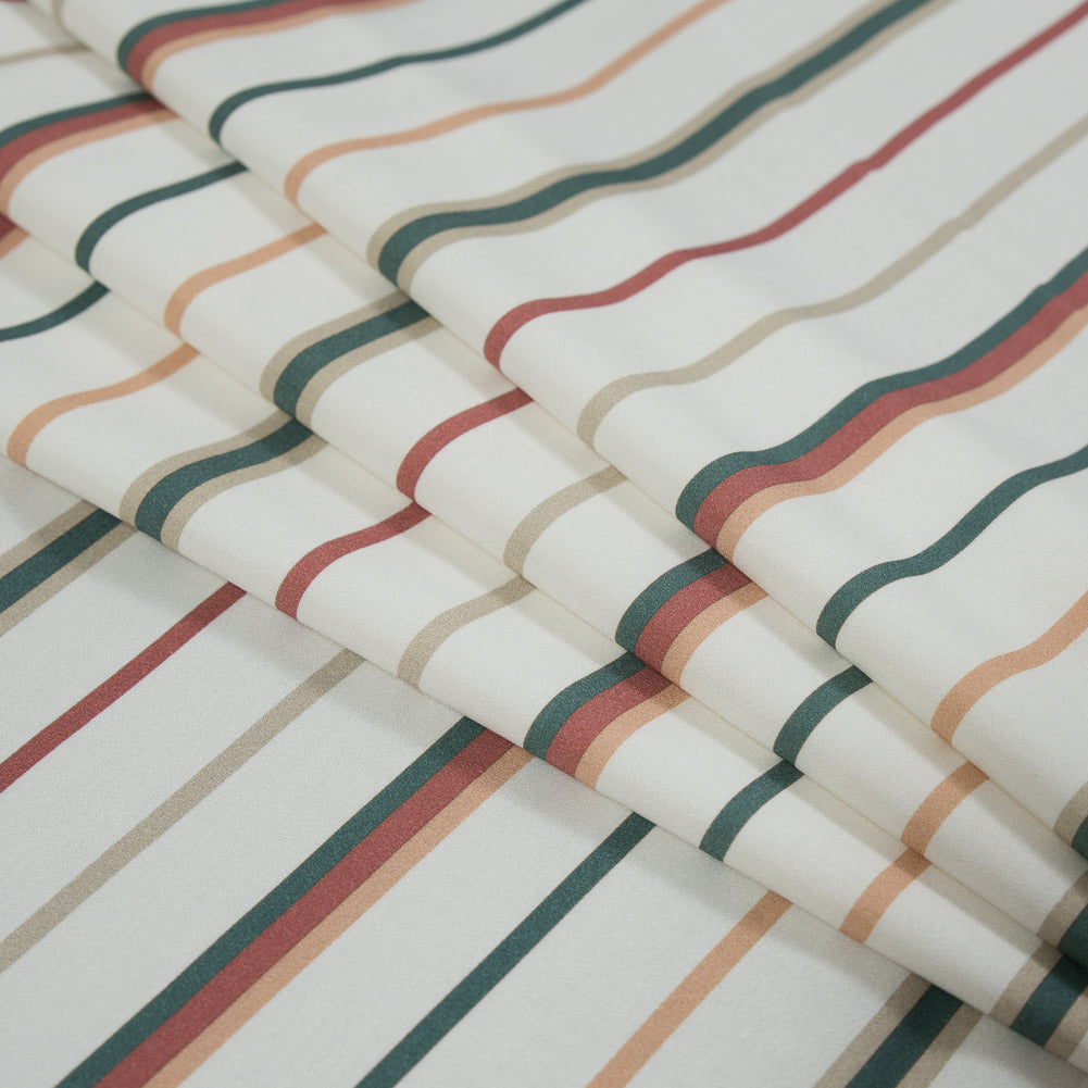 Stretch Cotton Sateen - Red, Green and White Stripes - Purity of Growth Print - Mood Exclusive Key Largo Collection Stretch Cotton Sateen - Red, Green and White Stripes - Purity of Growth Print - Mood Exclusive Key Largo Collection