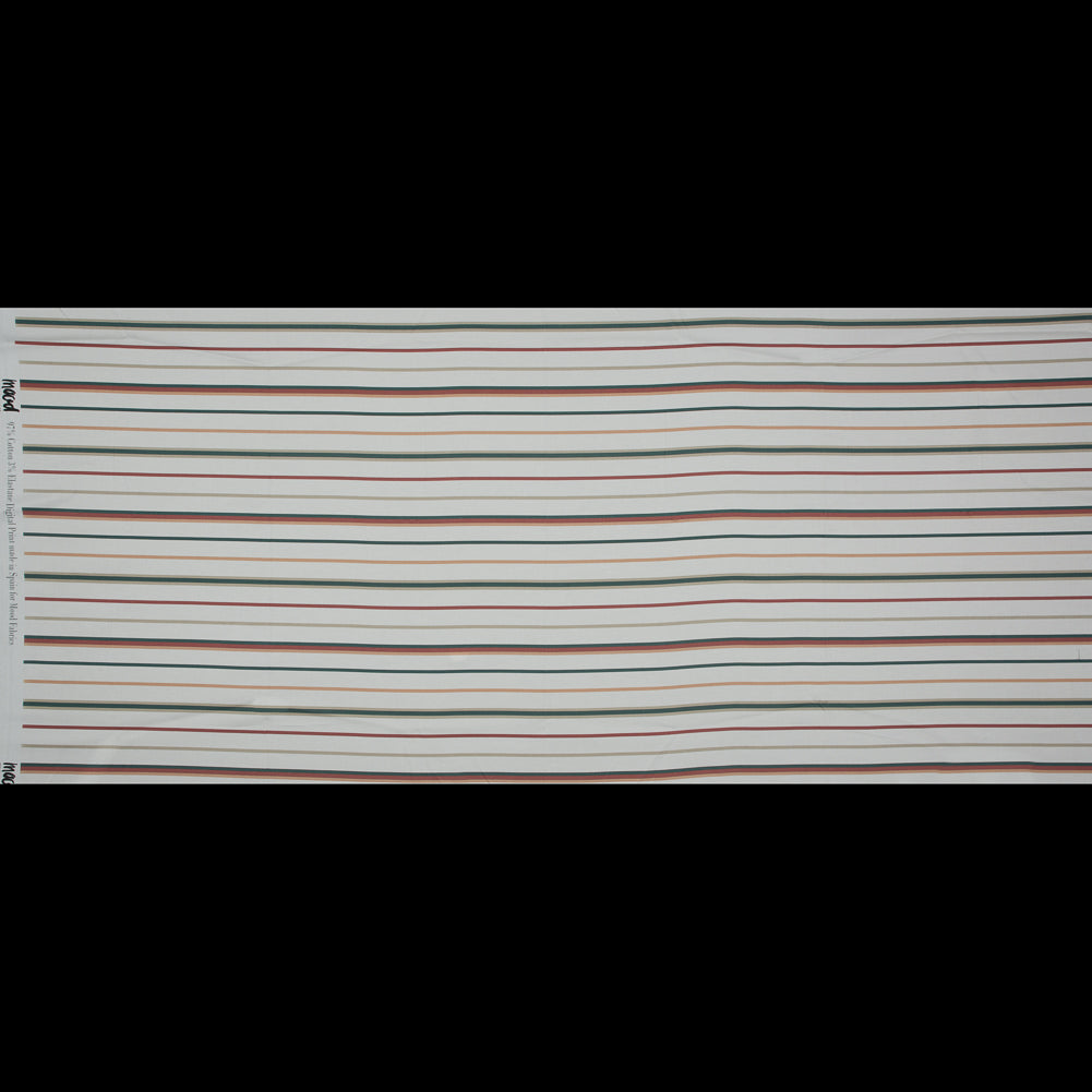 Stretch Cotton Sateen - Red, Green and White Stripes - Purity of Growth Print - Mood Exclusive Key Largo Collection Stretch Cotton Sateen - Red, Green and White Stripes - Purity of Growth Print - Mood Exclusive Key Largo Collection