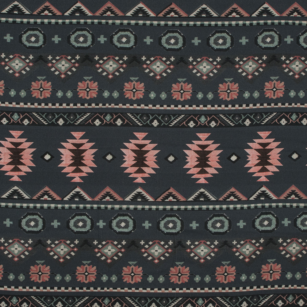 Stretch Cotton Sateen - Charcoal and Pink Geometric Stripes - Wholeness of Stability Print - Mood Exclusive Key Largo Collection Stretch Cotton Sateen - Charcoal and Pink Geometric Stripes - Wholeness of Stability Print - Mood Exclusive Key Largo Collection