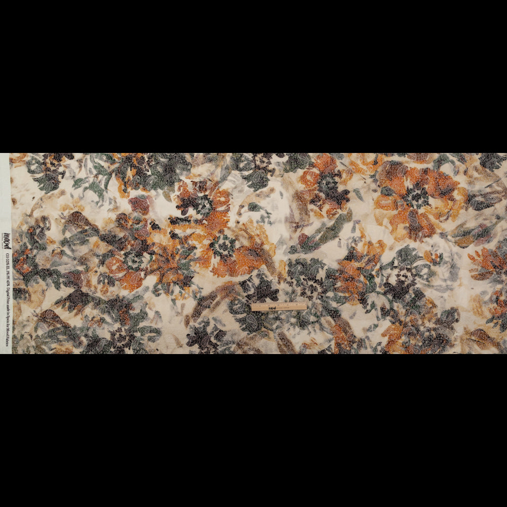 Stretch Paisley Jacquard - Orange and White Abstract - Eternal Rockwell Print - Mood Exclusive Harvest Collection Stretch Paisley Jacquard - Orange and White Abstract - Eternal Rockwell Print - Mood Exclusive Harvest Collection