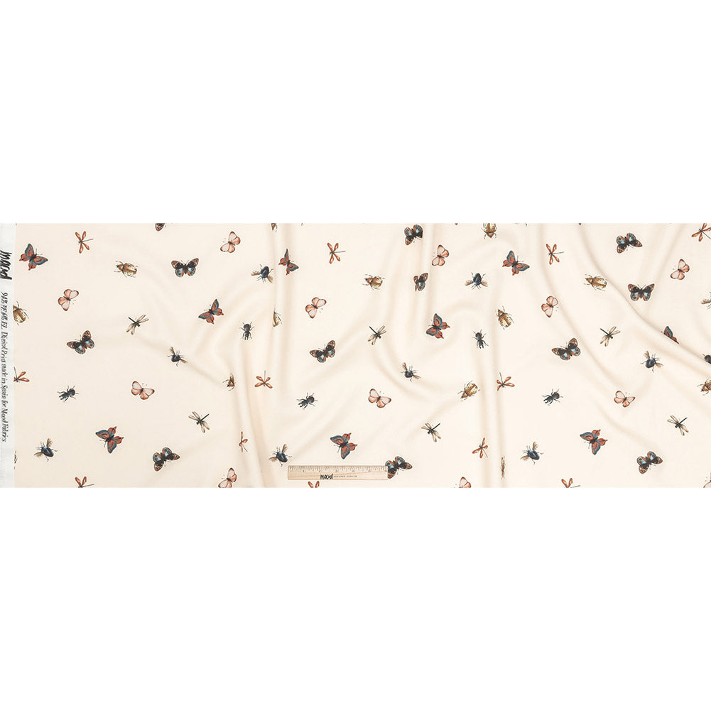 Stretch Polyester Crepe - Cream Insects - Butterfly Effect Print - Mood Exclusive Harvest Collection Stretch Polyester Crepe - Cream Insects - Butterfly Effect Print - Mood Exclusive Harvest Collection