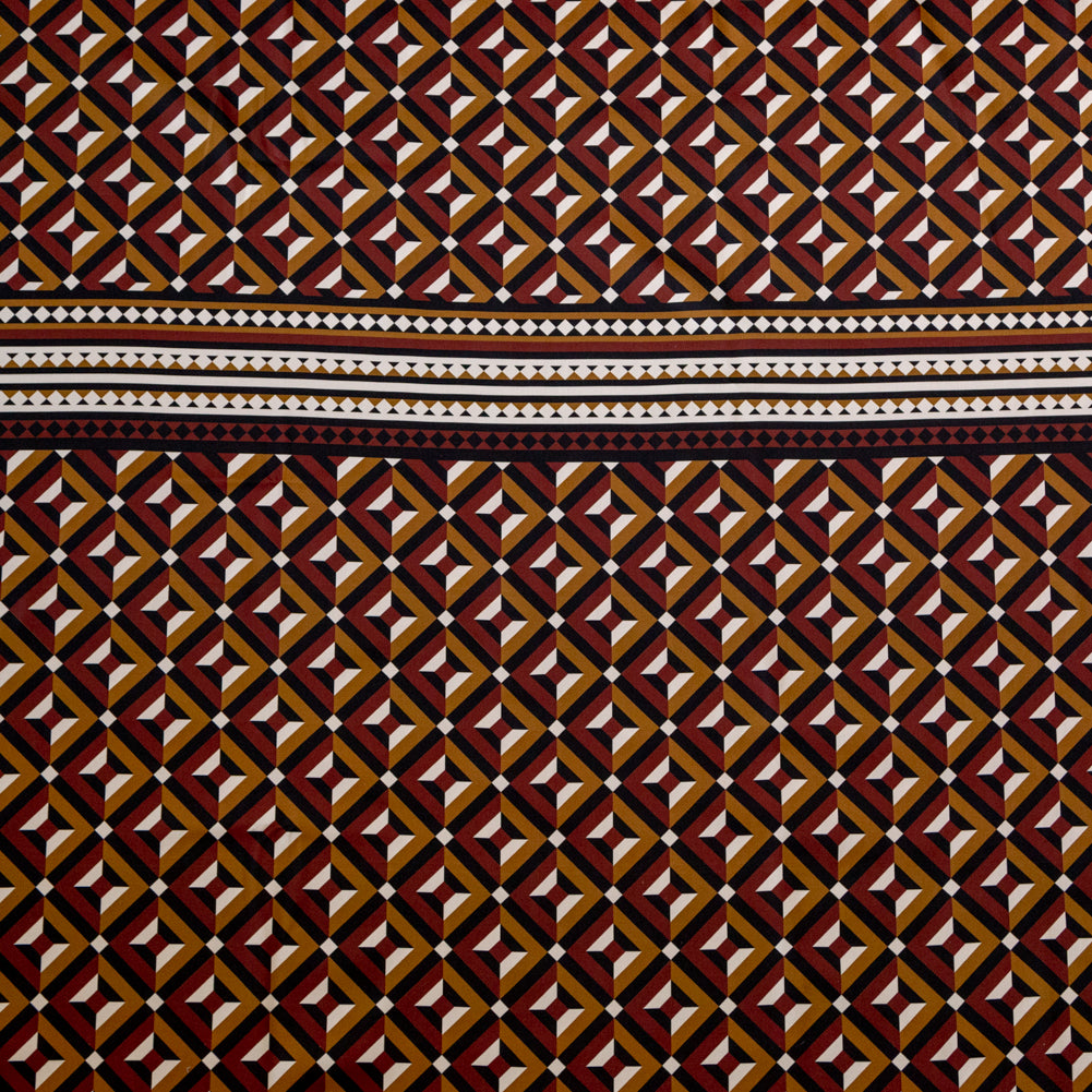 Stretch Cotton Sateen Panel - Mahogany Geometric - Art-tumnal Equinox Print - Mood Exclusive Harvest Collection Stretch Cotton Sateen Panel - Mahogany Geometric - Art-tumnal Equinox Print - Mood Exclusive Harvest Collection
