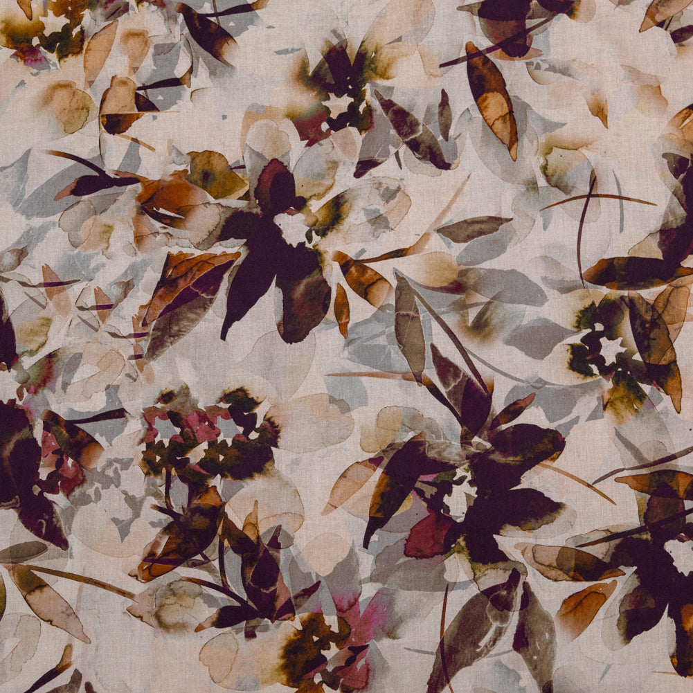 Cotton Voile - Burgundy and White Floral - A Drop of Golden Sun Print - Mood Exclusive Harvest Collection Cotton Voile - Burgundy and White Floral - A Drop of Golden Sun Print - Mood Exclusive Harvest Collection