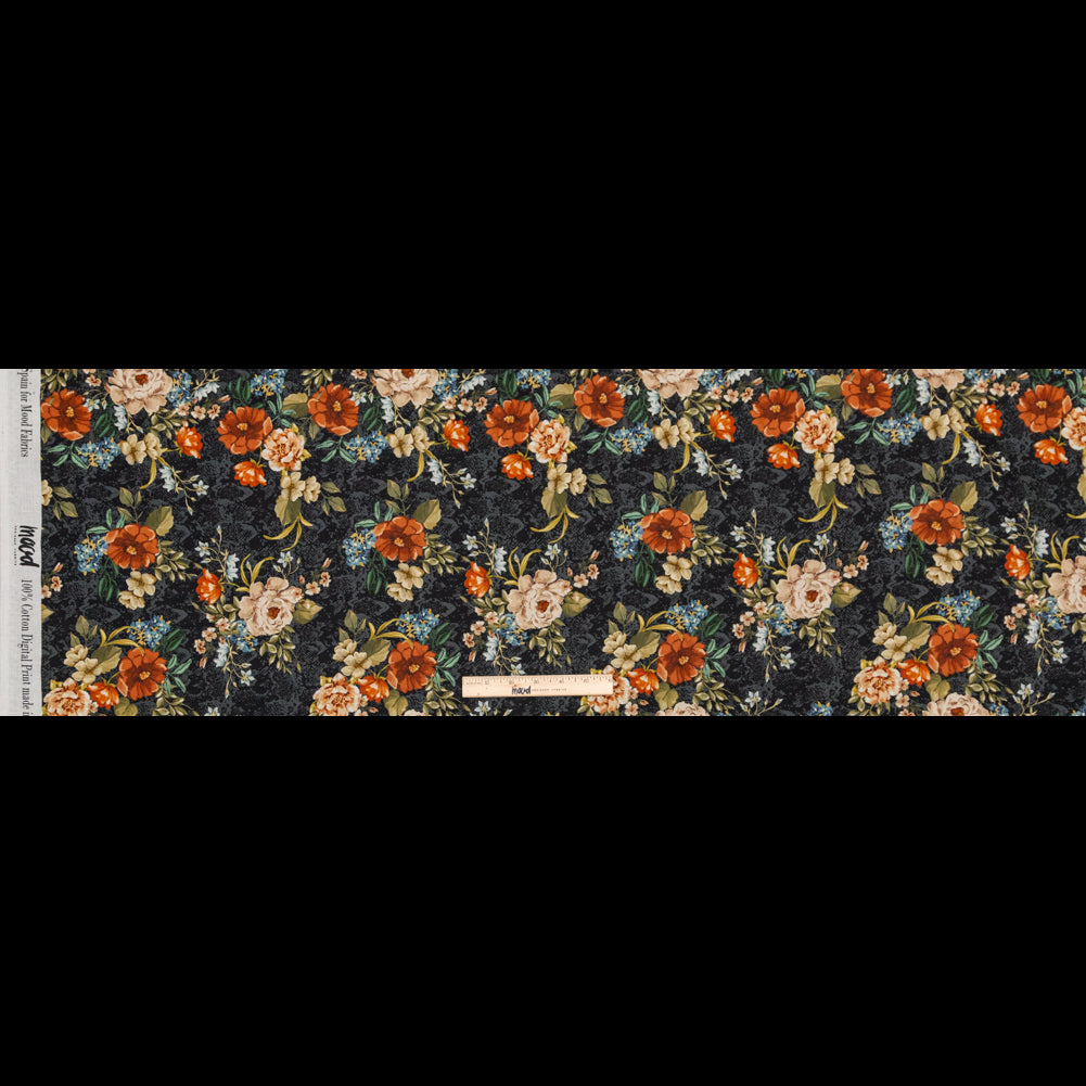 Cotton Voile - Black and Red Floral - Garden of Eden Print - Mood Exclusive Harvest Collection Cotton Voile - Black and Red Floral - Garden of Eden Print - Mood Exclusive Harvest Collection