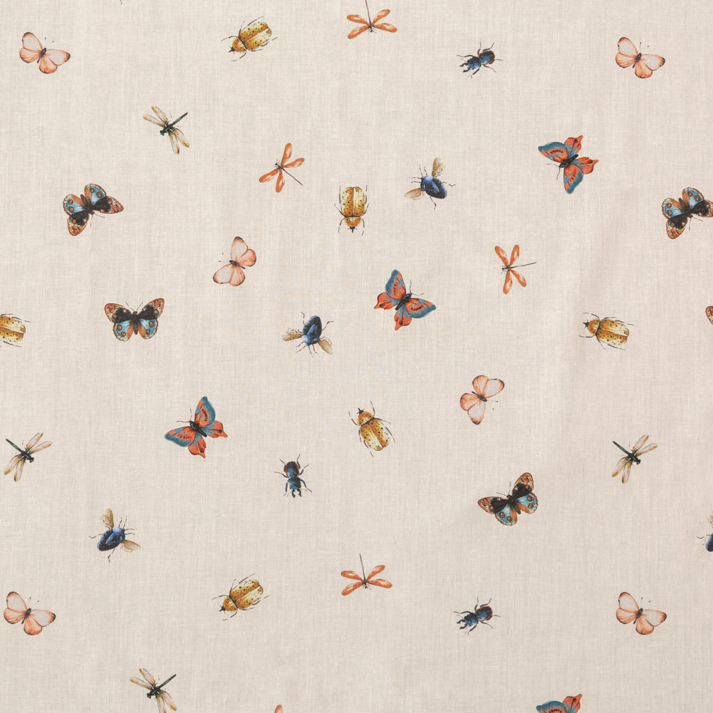 Cotton Voile - Cream Insects - Butterfly Effect Print - Mood Exclusive Harvest Collection Cotton Voile - Cream Insects - Butterfly Effect Print - Mood Exclusive Harvest Collection