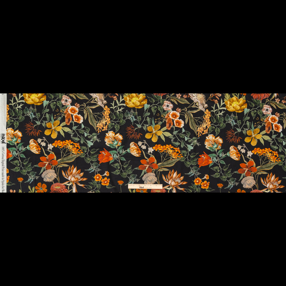 Cotton Voile - Black Floral - Garden of Earthly Delights Print - Mood Exclusive Harvest Collection Cotton Voile - Black Floral - Garden of Earthly Delights Print - Mood Exclusive Harvest Collection