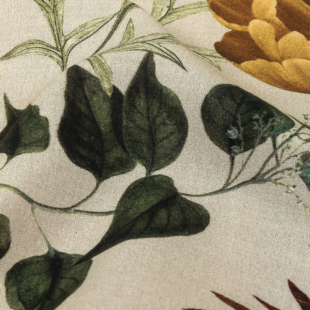 Cotton Voile - Beige Floral - Garden of Earthly Delights Print - Mood Exclusive Harvest Collection Cotton Voile - Beige Floral - Garden of Earthly Delights Print - Mood Exclusive Harvest Collection