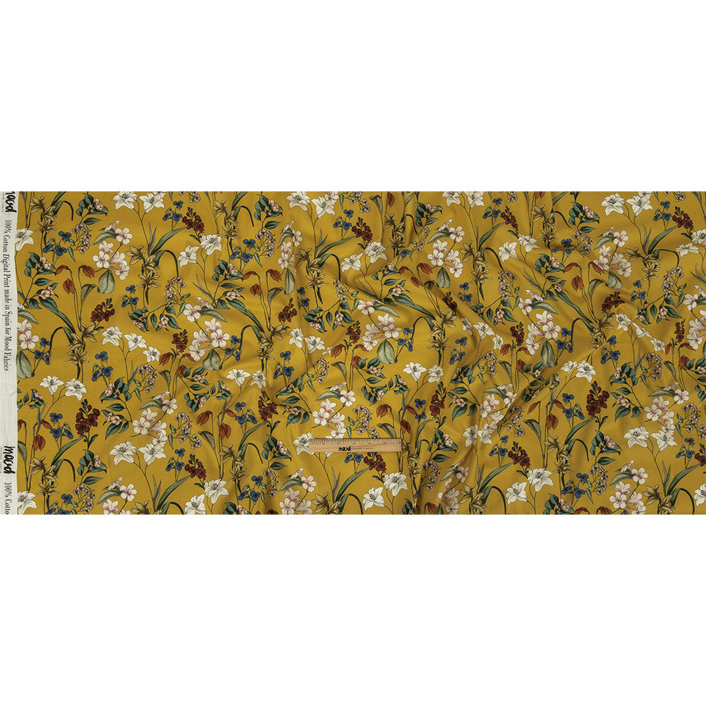 Cotton Voile - Yellow Floral - Mediterranean Dreams Print - Mood Exclusive St. Tropez Collection Cotton Voile - Yellow Floral - Mediterranean Dreams Print - Mood Exclusive St. Tropez Collection