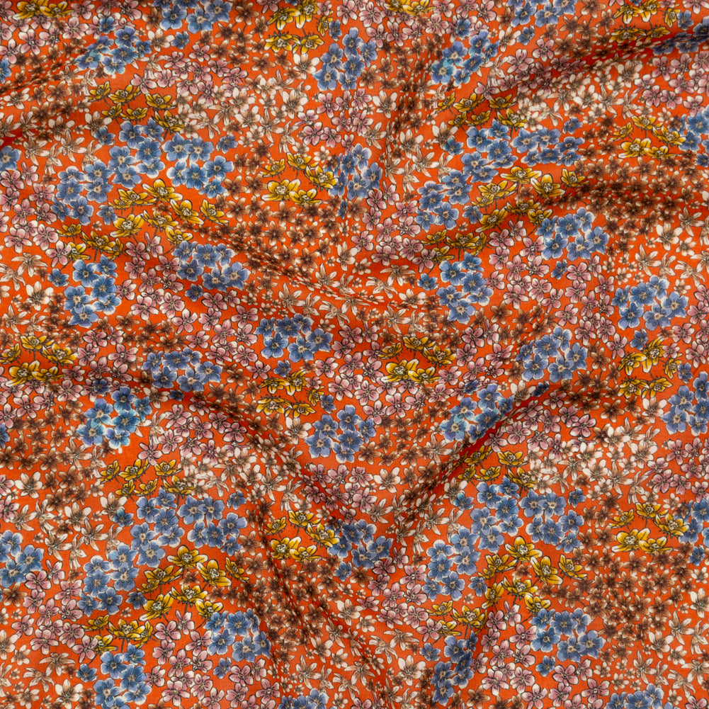 Cotton Voile - Terracotta Floral - Floral Symphonies Print - Mood Exclusive St. Tropez Collection Cotton Voile - Terracotta Floral - Floral Symphonies Print - Mood Exclusive St. Tropez Collection