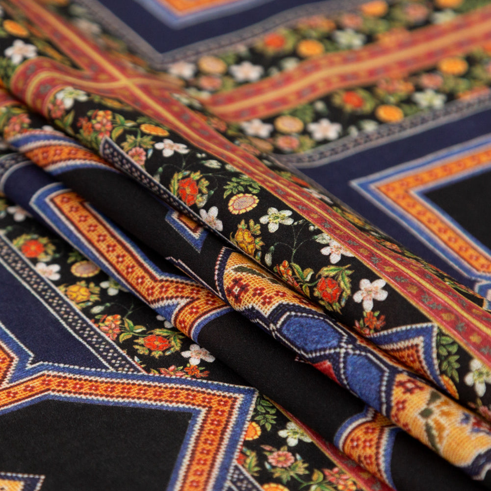Cotton Voile - Floral Tiles - Mosaic Views Print - Mood Exclusive St. Tropez Collection Cotton Voile - Floral Tiles - Mosaic Views Print - Mood Exclusive St. Tropez Collection