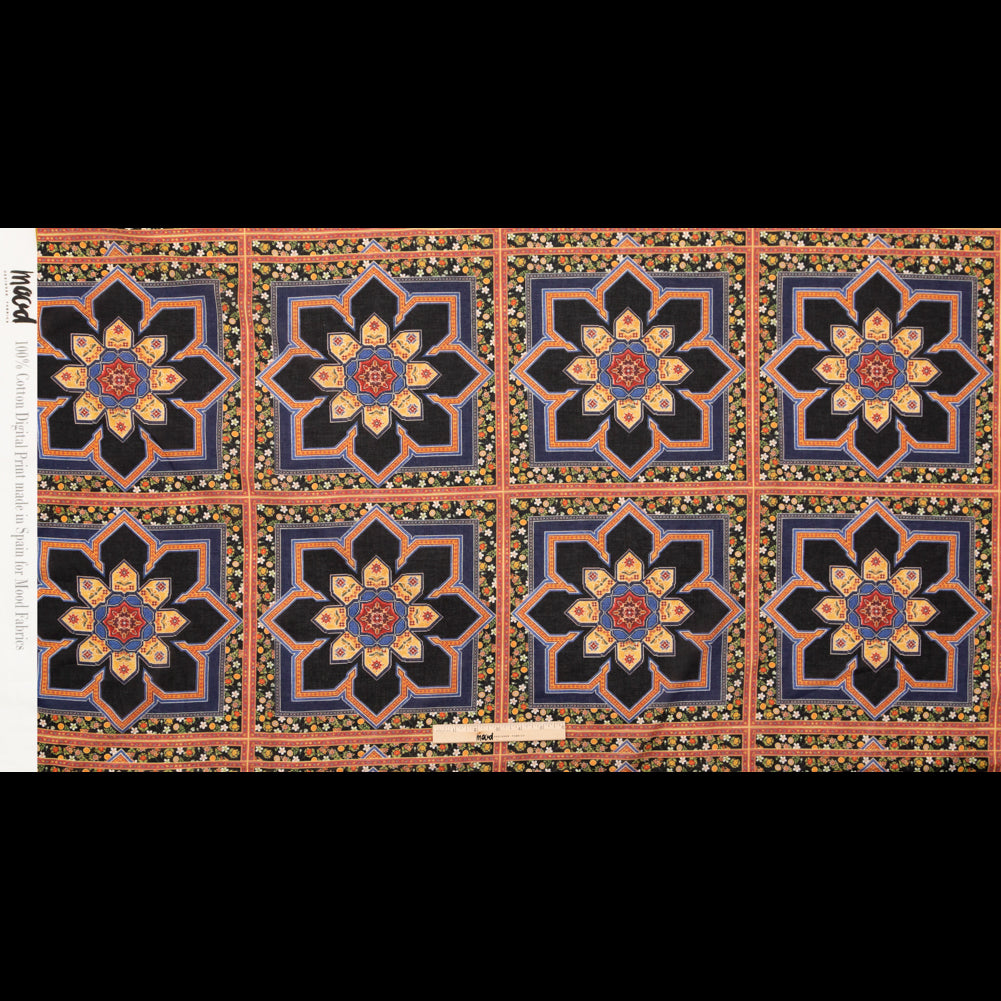 Cotton Voile - Floral Tiles - Mosaic Views Print - Mood Exclusive St. Tropez Collection Cotton Voile - Floral Tiles - Mosaic Views Print - Mood Exclusive St. Tropez Collection