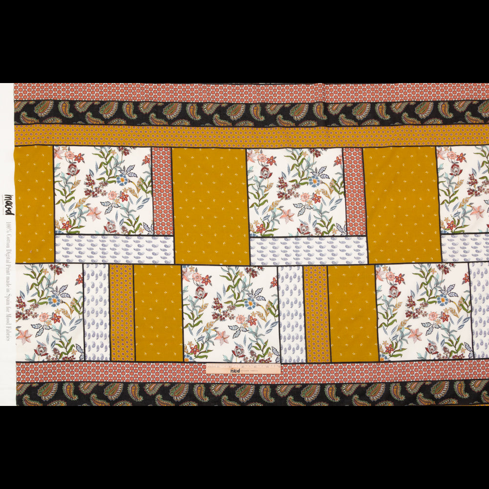 Cotton Voile - Yellow and Red Floral Patchwork - Paisley Patches Print - Mood Exclusive St. Tropez Collection Cotton Voile - Yellow and Red Floral Patchwork - Paisley Patches Print - Mood Exclusive St. Tropez Collection
