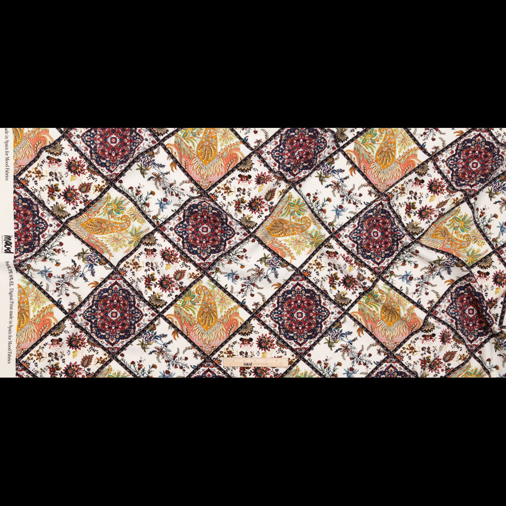 Stretch Polyester Crepe - Floral Patchwork - Ardent Love Print - Mood Exclusive Kenko Collection Stretch Polyester Crepe - Floral Patchwork - Ardent Love Print - Mood Exclusive Kenko Collection