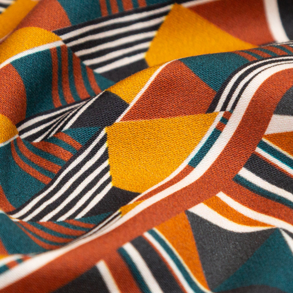 Stretch Cotton Sateen - Floral and Geometric Patchwork - Idle Hours Print - Mood Exclusive Kenko Collection Stretch Cotton Sateen - Floral and Geometric Patchwork - Idle Hours Print - Mood Exclusive Kenko Collection