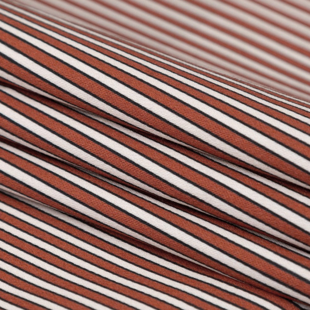 Stretch Cotton Sateen - Red and White Stripes - Evening Draws In Print - Mood Exclusive Kenko Collection Stretch Cotton Sateen - Red and White Stripes - Evening Draws In Print - Mood Exclusive Kenko Collection