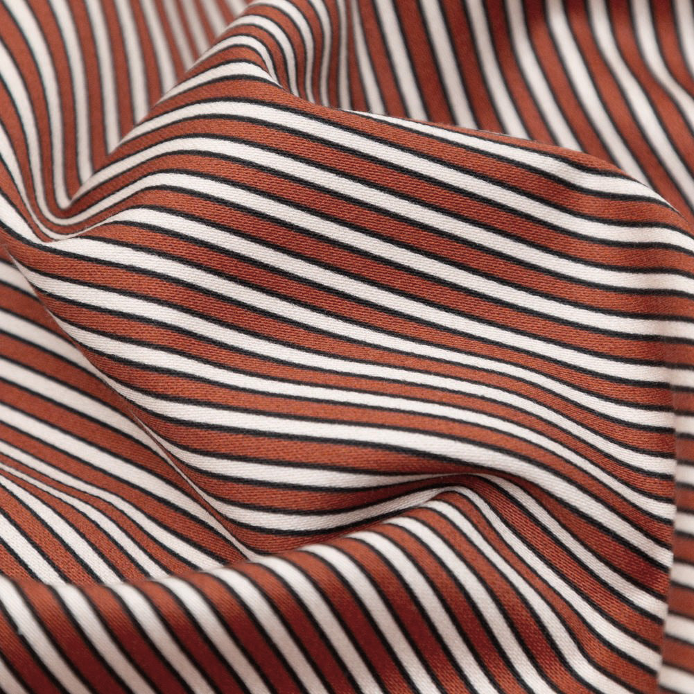 Stretch Cotton Sateen - Red and White Stripes - Evening Draws In Print - Mood Exclusive Kenko Collection Stretch Cotton Sateen - Red and White Stripes - Evening Draws In Print - Mood Exclusive Kenko Collection