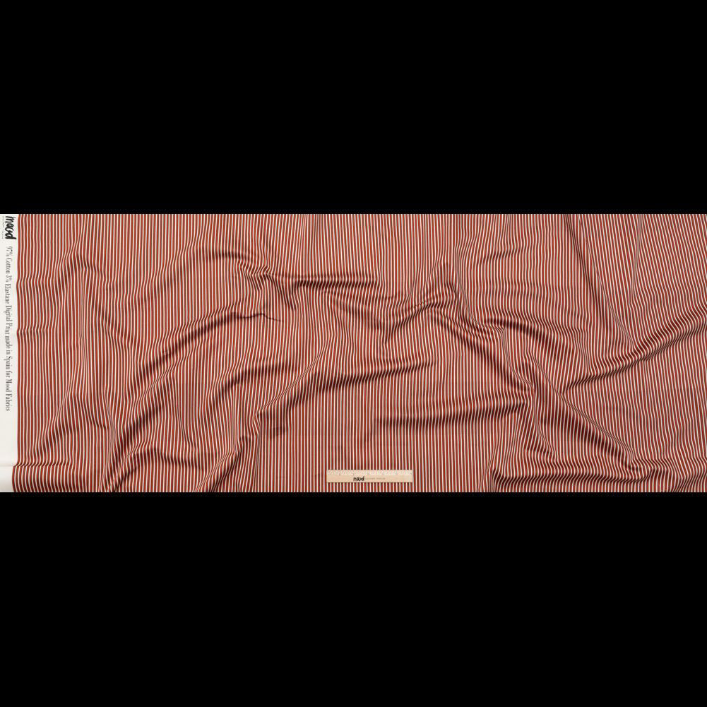Stretch Cotton Sateen - Red and White Stripes - Evening Draws In Print - Mood Exclusive Kenko Collection Stretch Cotton Sateen - Red and White Stripes - Evening Draws In Print - Mood Exclusive Kenko Collection