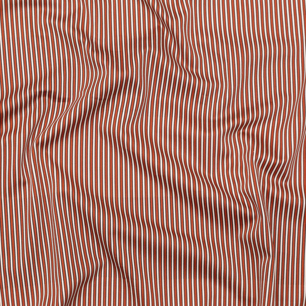 Stretch Cotton Sateen - Red and White Stripes - Evening Draws In Print - Mood Exclusive Kenko Collection Stretch Cotton Sateen - Red and White Stripes - Evening Draws In Print - Mood Exclusive Kenko Collection