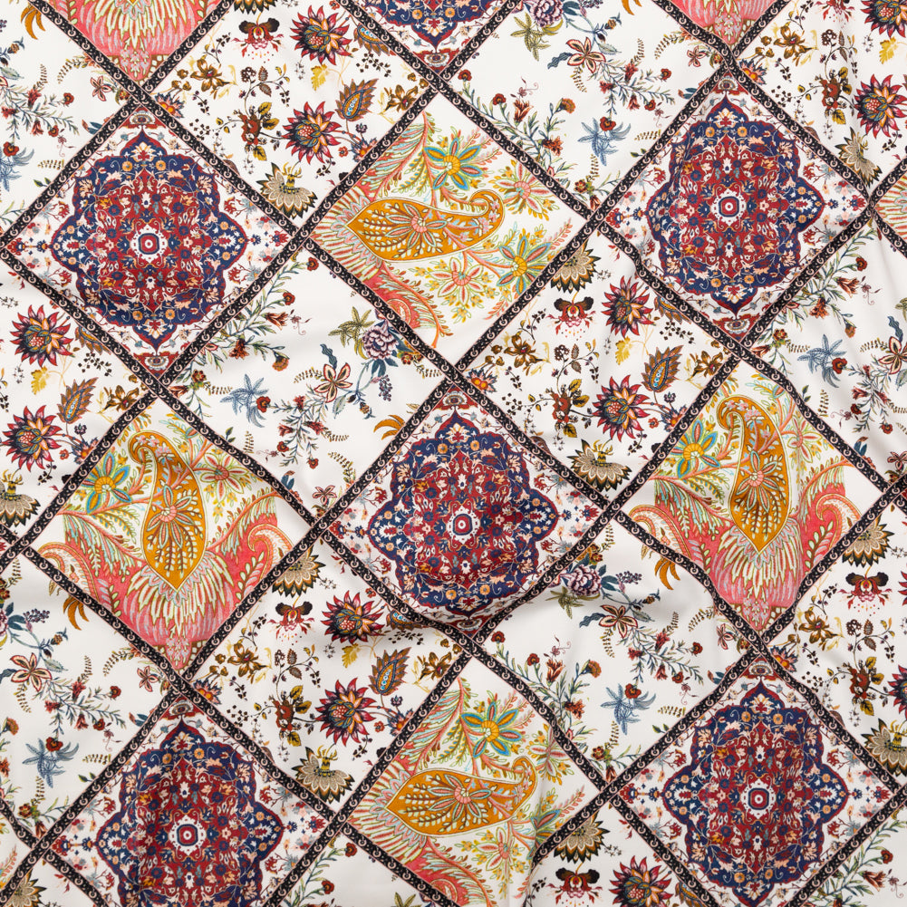 Stretch Cotton Sateen - Floral Patchwork - Ardent Love Print - Mood Exclusive Kenko Collection Stretch Cotton Sateen - Floral Patchwork - Ardent Love Print - Mood Exclusive Kenko Collection