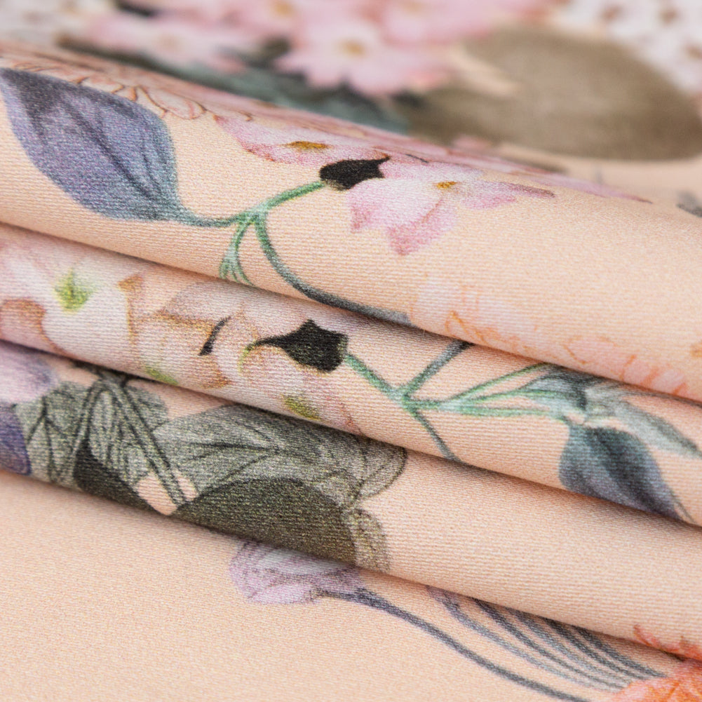 Stretch Cotton Sateen - Bisque Floral - Trifling Thoughts Print - Mood Exclusive Kenko Collection Stretch Cotton Sateen - Bisque Floral - Trifling Thoughts Print - Mood Exclusive Kenko Collection