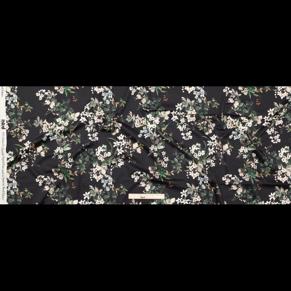 Stretch Cotton Sateen - Moonless Night Floral - Aesthetic Matters Print - Mood Exclusive Kenko Collection Stretch Cotton Sateen - Moonless Night Floral - Aesthetic Matters Print - Mood Exclusive Kenko Collection
